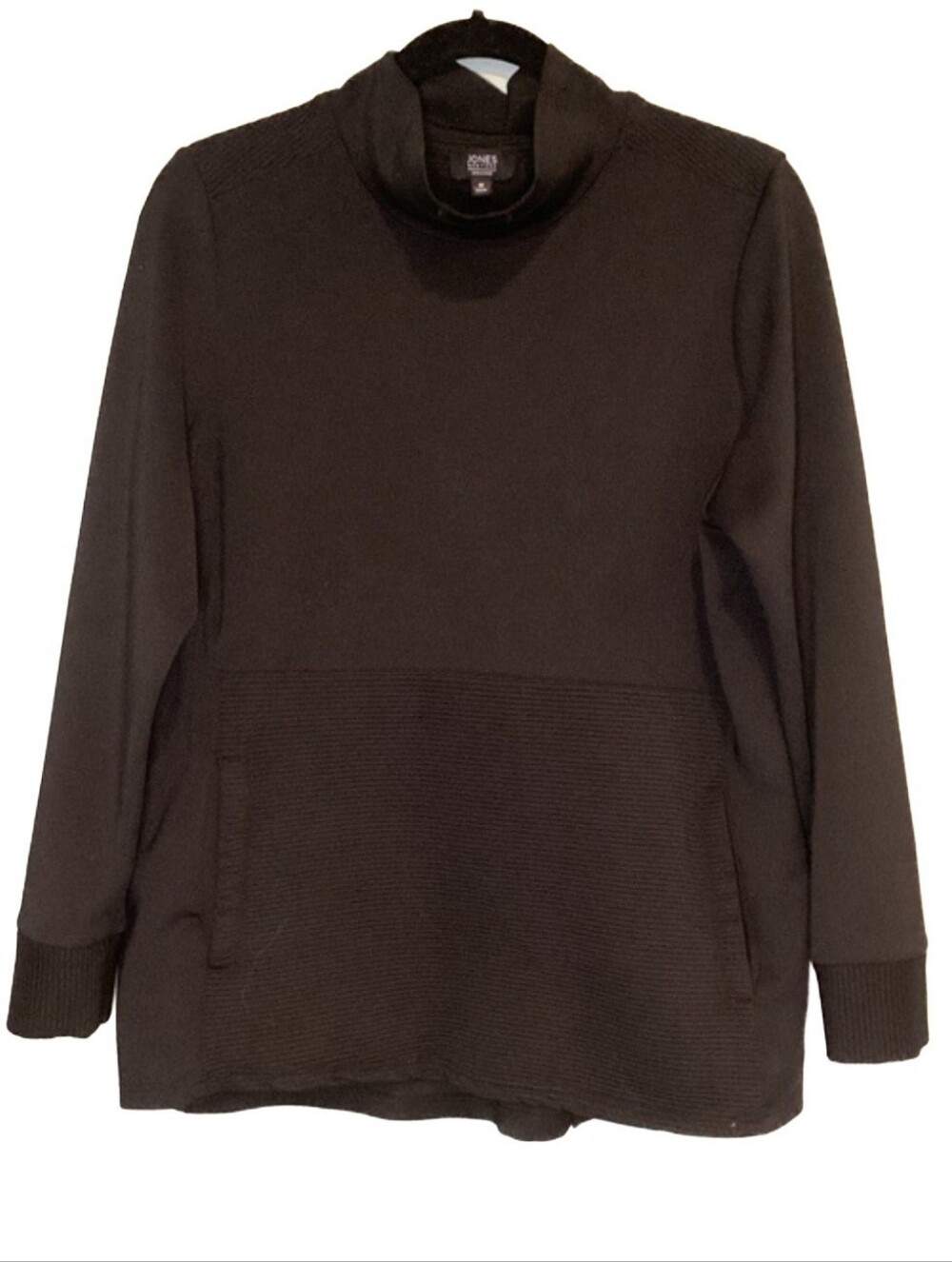 💚 Jones New York Black Mock Neck Pullover, Size M